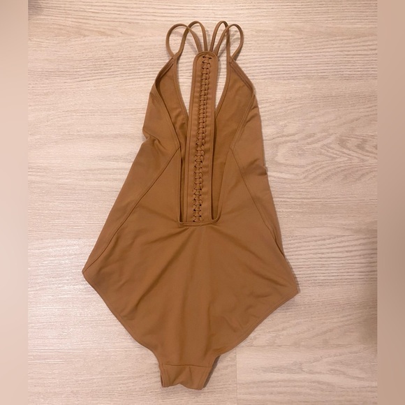 NWT Eres Close Up Mirella Braid Trimmed Swimsuit Shammy Brown France Designer - Picture 6 of 9